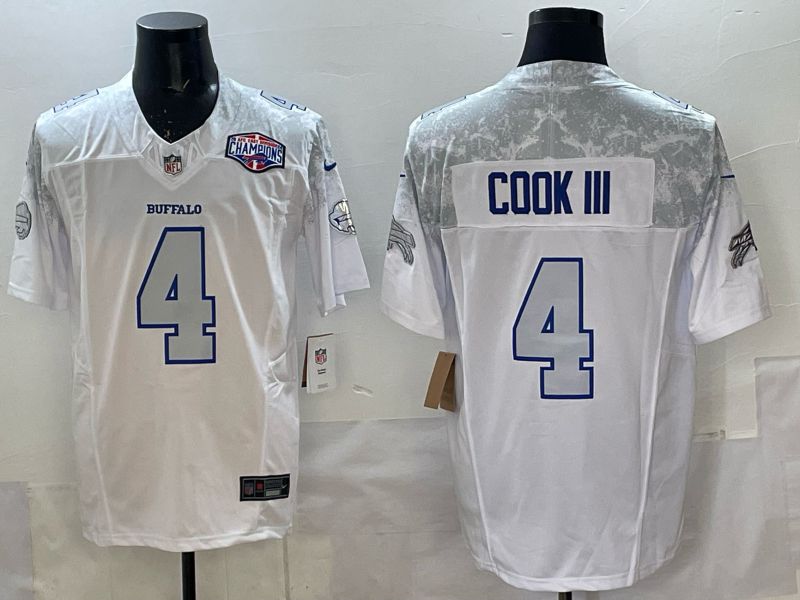 Men 2025 Buffalo Bills #4 Cook iii white 5th generation Throwback Nike Limited NFL Jersey style 06->buffalo bills->NFL Jersey